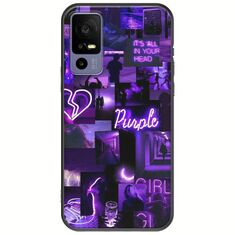 Aesthetic Purple TCL 40R 5G Black TPU (Μαύρη Σιλικόνη)