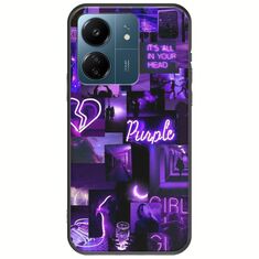 Aesthetic Purple Xiaomi Poco C65 Black TPU (Μαύρη Σιλικόνη)