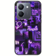 Aesthetic Purple Vivo Y36 4G / 5G Black TPU (Μαύρη Σιλικόνη)