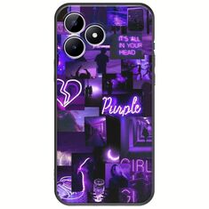 Aesthetic Purple Realme Note 50 Black TPU (Μαύρη Σιλικόνη)