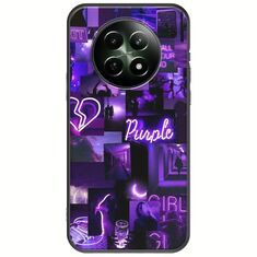 Aesthetic Purple Realme 12x 5G Black TPU (Μαύρη Σιλικόνη)
