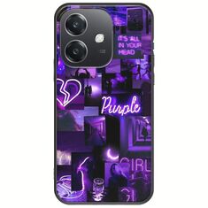 Aesthetic Purple Oppo A40 Black TPU (Μαύρη Σιλικόνη)