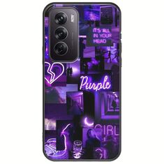Aesthetic Purple Oppo Reno 12 5G Black TPU (Μαύρη Σιλικόνη)