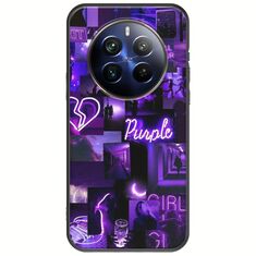 Aesthetic Purple Realme 12+ 5G Black TPU (Μαύρη Σιλικόνη)