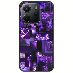 Aesthetic Purple Xiaomi Redmi Note 14 4G Black TPU (Μαύρη Σιλικόνη)
