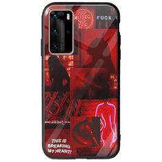 Aesthetic Red Huawei P40 Pro Groove TPU (Tempered Glass και TPU)