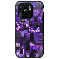 Aesthetic Purple Xiaomi Redmi 10C Groove TPU (Tempered Glass και TPU)