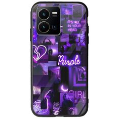 Aesthetic Purple Vivo Y35 Groove TPU (Tempered Glass και TPU)