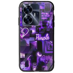 Aesthetic Purple Realme C55 Groove TPU (Tempered Glass και TPU)