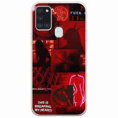 Aesthetic Red Samsung Galaxy A21s Flexible TPU (Διάφανη Σιλικόνη)