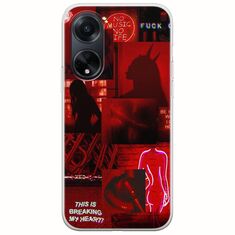 Aesthetic Red Oppo A98 5G Flexible TPU (Διάφανη Σιλικόνη)