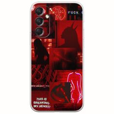 Aesthetic Red Samsung Galaxy M34 5G Flexible TPU (Διάφανη Σιλικόνη)