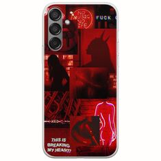 Aesthetic Red Samsung Galaxy M55 5G Flexible TPU (Διάφανη Σιλικόνη)