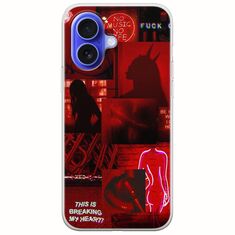 Aesthetic Red iPhone 16 Flexible TPU (Διάφανη Σιλικόνη)