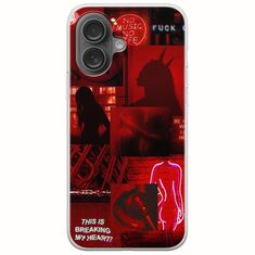 Aesthetic Red iPhone 16 Plus Flexible TPU (Διάφανη Σιλικόνη)
