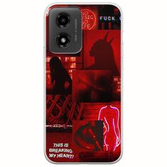Aesthetic Red Motorola Moto G04 Flexible TPU (Διάφανη Σιλικόνη)