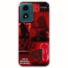 Aesthetic Red Motorola Moto G04s Flexible TPU (Διάφανη Σιλικόνη)