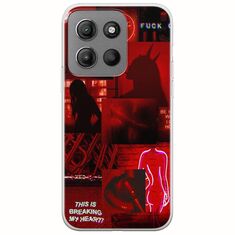 Aesthetic Red Motorola Moto G15 Flexible TPU (Διάφανη Σιλικόνη)