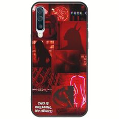Aesthetic Red Samsung Galaxy A50 Black TPU (Μαύρη Σιλικόνη)