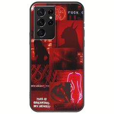 Aesthetic Red Samsung Galaxy S21 Ultra Black TPU (Μαύρη Σιλικόνη)