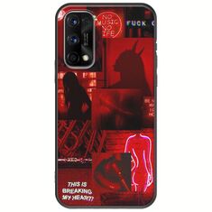 Aesthetic Red Realme 7 5G Black TPU (Μαύρη Σιλικόνη)