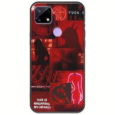 Aesthetic Red Realme C21 Black TPU (Μαύρη Σιλικόνη)