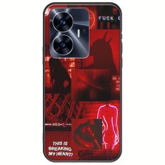 Aesthetic Red Realme C55 Black TPU (Μαύρη Σιλικόνη)