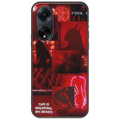 Aesthetic Red Oppo A98 5G Black TPU (Μαύρη Σιλικόνη)