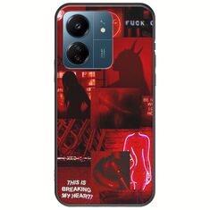 Aesthetic Red Xiaomi Poco C65 Black TPU (Μαύρη Σιλικόνη)