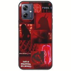 Aesthetic Red Motorola Moto G54 5G Black TPU (Μαύρη Σιλικόνη)