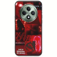 Aesthetic Red Oppo Reno 12 F 5G Black TPU (Μαύρη Σιλικόνη)