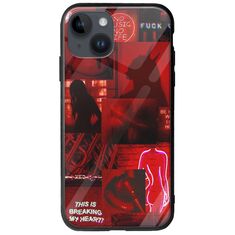 Aesthetic Red iPhone 15 Plus Groove TPU (Tempered Glass και TPU)