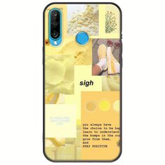 Aesthetic Yellow Huawei P30 Lite Black TPU (Μαύρη Σιλικόνη)