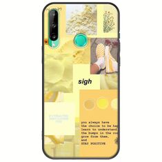 Aesthetic Yellow Huawei P40 Lite E Black TPU (Μαύρη Σιλικόνη)