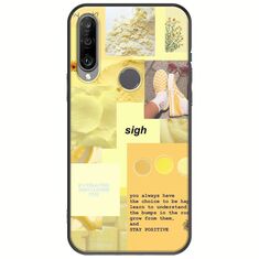 Aesthetic Yellow Huawei Y6p Black TPU (Μαύρη Σιλικόνη)