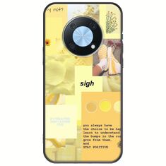 Aesthetic Yellow Huawei Nova Y90 Black TPU (Μαύρη Σιλικόνη)