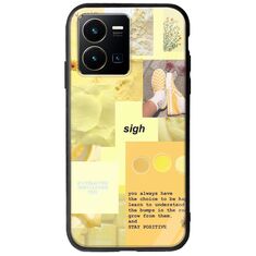 Aesthetic Yellow Vivo Y35 Groove TPU (Tempered Glass και TPU)