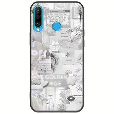 Aesthetic White Huawei P30 Lite Black TPU (Μαύρη Σιλικόνη)
