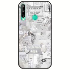 Aesthetic White Huawei P40 Lite E Black TPU (Μαύρη Σιλικόνη)