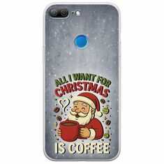 All I Want For Christmas Is - Coffee Huawei Honor 9 Lite Flexible TPU (Διάφανη Σιλικόνη)