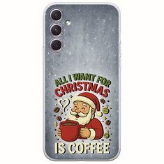 All I Want For Christmas Is - Coffee Samsung Galaxy A14 5G Flexible TPU (Διάφανη Σιλικόνη)
