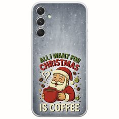 All I Want For Christmas Is - Coffee Samsung Galaxy A34 5G Flexible TPU (Διάφανη Σιλικόνη)