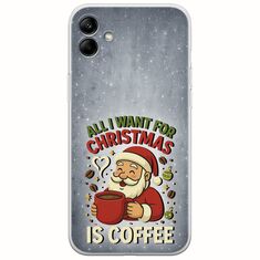All I Want For Christmas Is - Coffee Samsung Galaxy F04 Flexible TPU (Διάφανη Σιλικόνη)