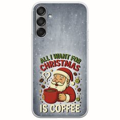 All I Want For Christmas Is - Coffee Samsung Galaxy M55 5G Flexible TPU (Διάφανη Σιλικόνη)