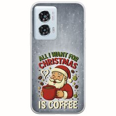 All I Want For Christmas Is - Coffee Motorola Edge 50 Fusion 5G Flexible TPU (Διάφανη Σιλικόνη)