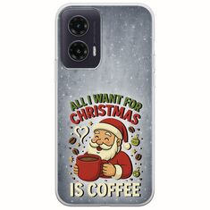 All I Want For Christmas Is - Coffee Motorola Moto G35 5G Flexible TPU (Διάφανη Σιλικόνη)