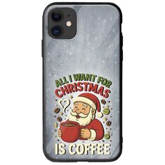 All I Want For Christmas Is - Coffee iPhone 11 Groove TPU (Tempered Glass και TPU)