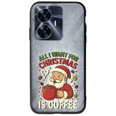 All I Want For Christmas Is - Coffee Realme C55 Groove TPU (Tempered Glass και TPU)