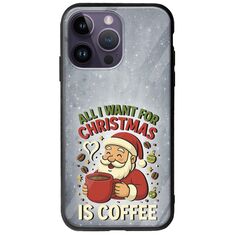 All I Want For Christmas Is - Coffee iPhone 15 Pro Groove TPU (Tempered Glass και TPU)