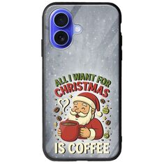 All I Want For Christmas Is - Coffee iPhone 16 Groove TPU (Tempered Glass και TPU)